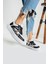 Karoline Kadın Sneakers Bağcıklı Spor Ayakkabı Siyah/leopar Deri 1