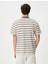 4SAM10083HK Koton Erkek T-Shirt Kahverengi Çizgili 4