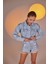 Glossy Jean Ceket Mavi 2