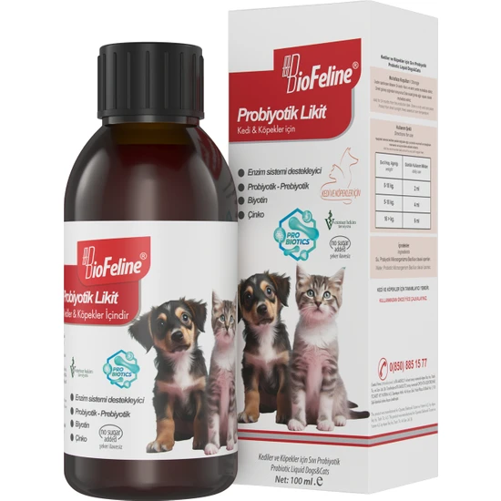 Biofeline Sıvı Probiyotik Kedi ve Köpek Bağışıklı Güçlendirici 100 ml