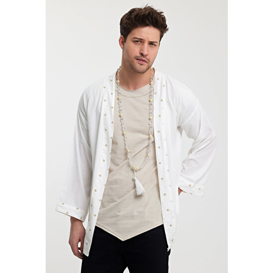 Rammers Kimono %100 Şile Bezi Kumaş Beyaz
