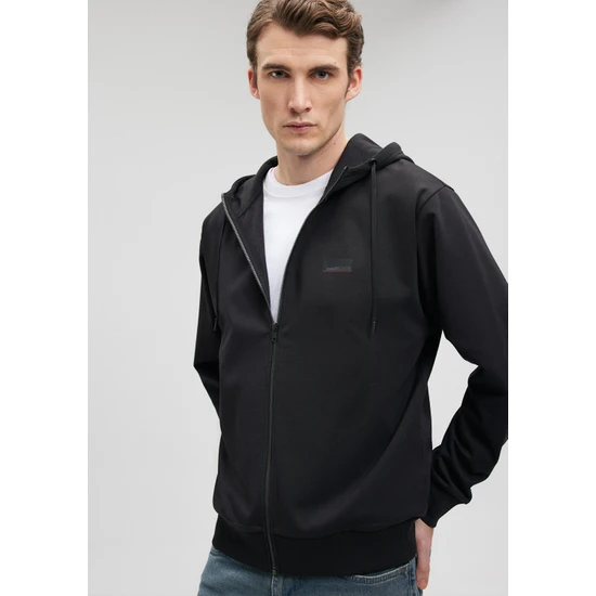 Mavi Black  Kapüşonlu Fermuarlı Siyah Sweatshirt 0S10134-900