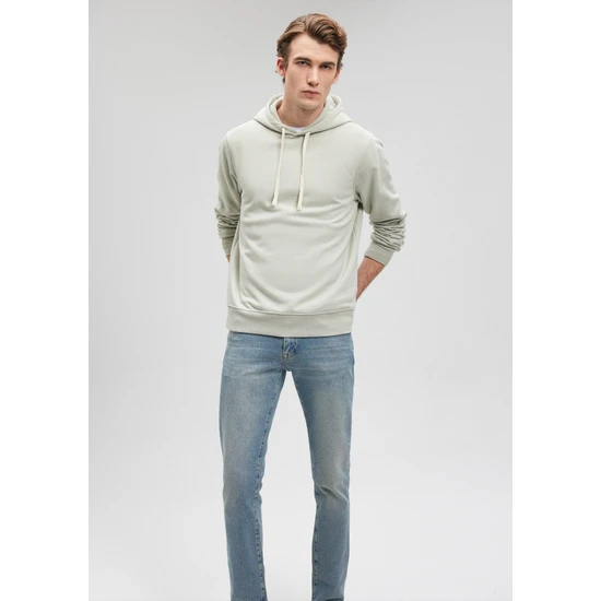 Mavi Kapüşonlu Yeşil Basic Sweatshirt 0S10120-85873