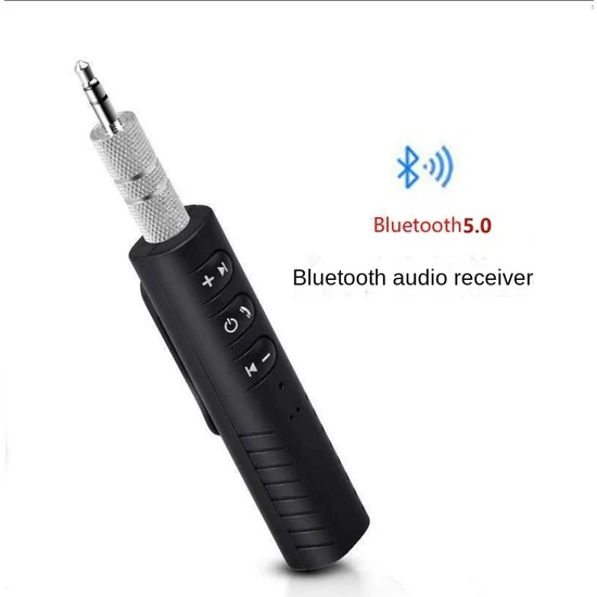 My Black Kablosuz Aux Araç Kiti Bluetooth 5.0 Alıcı Adaptörü 3.5mm Jack Araba Müzik Ses Aux Kit