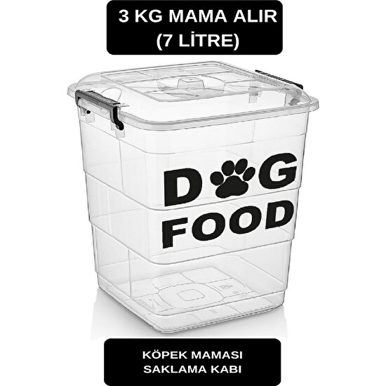 Deembro 3 kg Kapasite Köpek Için Kuru Mama Saklama Kabı Kutusu Boş Köpek Maması Saklama Kabı Kutusu