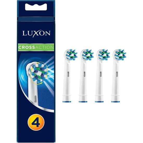 Luxon Crossaction Oral-B Uyumlu 4 Adet Diş Fırçası Başlığı