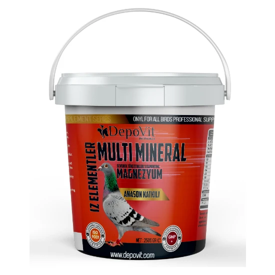 Depovit Multi Mineral Kırmızı Vitamin 2,5 kg Kova Toz (Güvercin Horoz Tavuk Papağan Muhabbet Kuşu Vb)