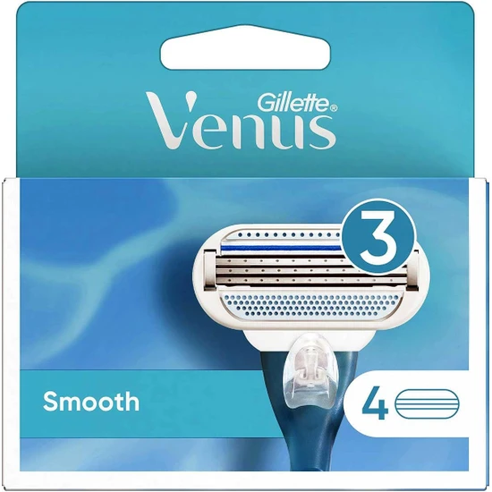 Gillette Venüs Smooth Tıraş Makinesi +Gillette Venüs Smooth Tıraş Bıçağı 4'lü Yedek Set