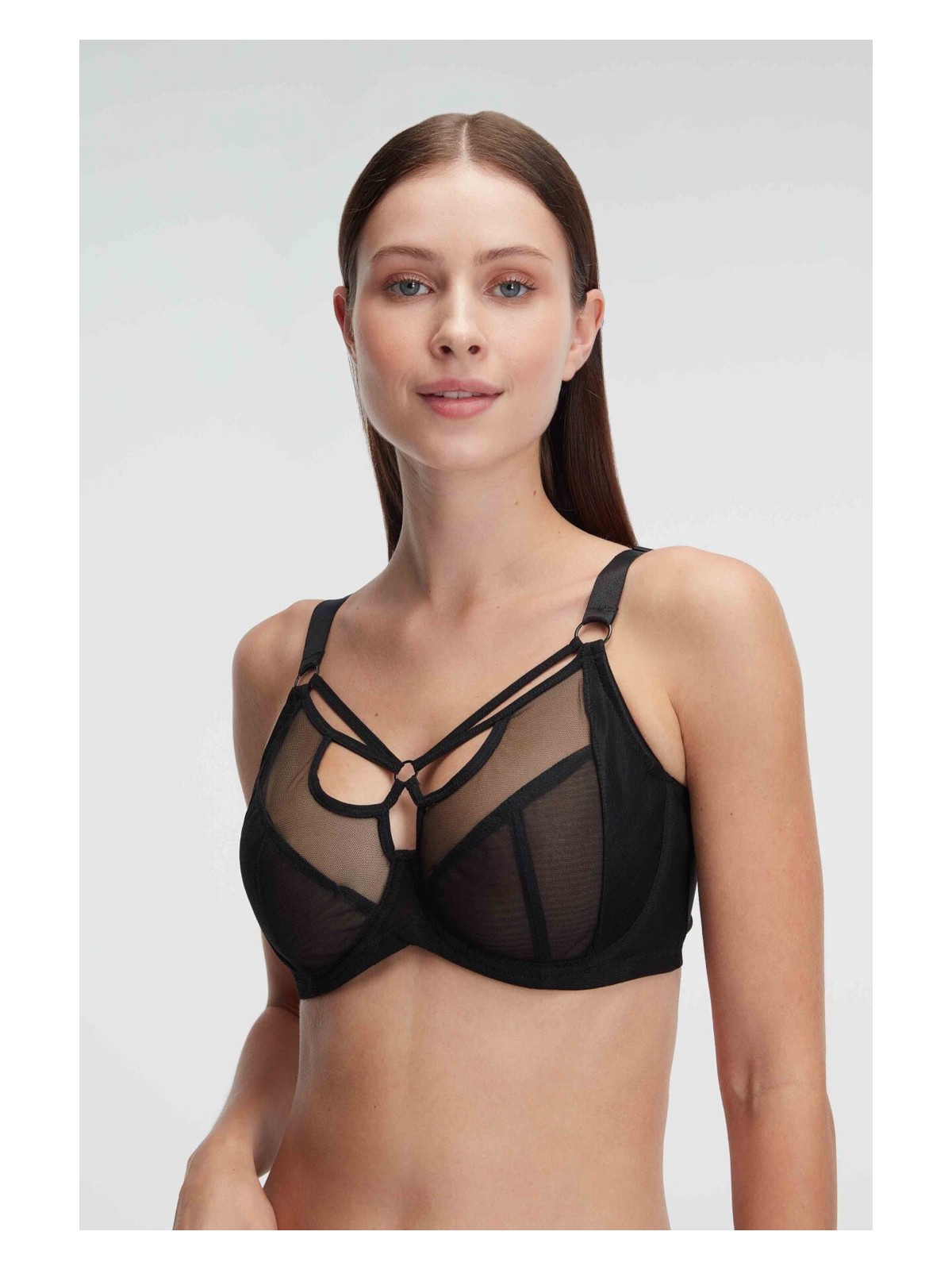 Anıl Kadın Tüllü Balenli Desteksiz Dolgusuz Yaka Detaylı Toparlayıcı Küçültücü Sütyen (3788)