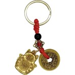 Dünyadan Hediyeler Çin Feng Shui Şans ve Bereket Parası Maneki Neko Metal Anahtarlık