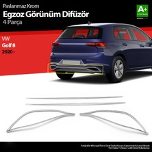 S-Dizayn Vw Golf 8 Egzoz Görünümü Difüzör 4 Prç. 2020 Üzeri