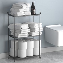 Tekno-tel Teknotel Üç Katlı Metal Düzenleyici Ayakkabılık Havluluk Saksılık Siyah MG015