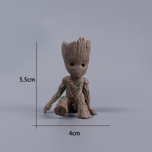 Aliallullua 6 cm Ağaç Adam Groot Guardians Galaxy Marvel Avengers Anime Mini Oyuncaklar Aksiyon Figürü Oturan Groot Çocuk Oyuncakları Hediyeler (Yurt Dışından)