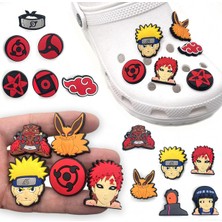 Aliallullua 13 Adet Anime Naruto Karikatürler Ayakkabı Takılar Pvc Akatsuki Kırmızı Bulut Sharingan Dıy Komik Sandalet Dekorasyon Ayakkabı Aksesuarları Hayranları Hediye (Yurt Dışından)