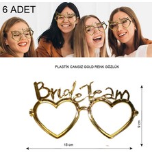 Pandoli Plastik Camsız Bride Team Bekarlığa Veda Gözlüğü Altın Renk 6 Adet
