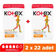 Kotex Active 22'li Normal Ped - 2'li Paket,