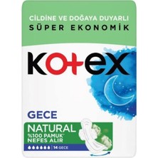 Kotex Natural Gece Hijyenik Ped 14LÜ 6 Adet