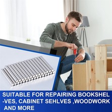 Plmxsi 32 Adet 5 mm x 40 mm Raflar Dübel Pimleri Paslanmaz Çelik Raf Pimleri Metal Kitaplık Mandal Desteği (Yurt Dışından)