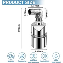 Plmxsi Tank Için 1 Parça Paslanmaz Çelik Su Seviyesi Kontrol Şamandıra Vanası 3/4 Inç Şamandıra Küresel Vana Su Tankları Için Uygun, Gölet A (Yurt Dışından)