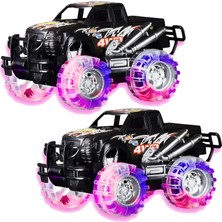 Yangmei Erkek Çocuklar Için Monster Trucks - 2 Paket - Erkek ve Kız Çocuklar Için Araba Oyuncakları - Çocuklar Için Işıklı Oyuncaklar - Yanıp Sönen LED Lastikli Kamyon - 3 Yaşındaki Erkek (Yurt Dışından)