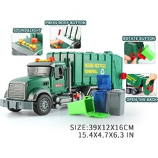 Yangmei 15 "çöp Kamyonu Oyuncak, Sürtünmeyle Çalışan Atık Yönetimi Işıklı ve Sesli Geri Dönüşüm Çöp Kamyonu, 3 Yükleyici Çöp Kutusu Hediyeler 3 + Yaşındaki Erkek Çocuklar Için Yürümeye Baş (Yurt Dışından)