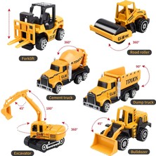 Yangmei Çocuk Inşaat Oyuncakları, Inşaat Kamyonu Oyuncak Seti, Vinç, Ekskavatör, Forklift, Buldozer, Damperli Kamyon, Çimento Kamyonu, Yol Silindiri, Alaşımlı Inşaat Araç Oyuncakları 3 4 5 (Yurt Dışından)