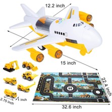 Yangmei Taşıma Kargo Uçağı ve Büyük Oyun Minderi ile Araba Oyuncak Seti, Çocuklar Için Eğitici Araç Inşaatı Araç Seti Yürümeye Başlayan Erkek Çocuklar Için 3 4 5 6 Yaşında Çocuk Hediyesi, (Yurt Dışından)
