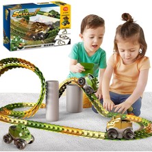 Yangmei Dinozorlar Yarış Pisti Oyuncakları, Dinozorlar Hız Treni, Dinozor Yarış Arabası Esnek Pist Playset, 3 4 5 6 Yaş ve Üzeri Erkek ve Kız Çocukları Için En Iyi Hediye (184PCS) (Yurt Dışından)