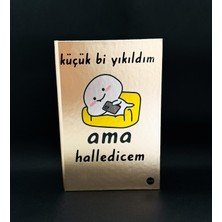 Giftmoda Metal Kapaklı Küçük Bi Yıkıldım Tasarımlı Lastikli Defter