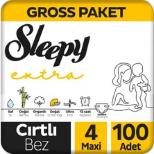 Sleepy Extra Günlük Aktivite Gross Paket Bebek Bezi 4 Numara Maxi 100 Adet