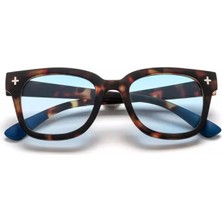 Okkia Giovanni Classic Havana & Blue Unisex Güneş Gözlüğü Mavi Lens