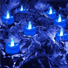Kuzey Oyuncak 48 Adet Mavi LED Işıklı Mum Mavi LED Mum Mavi Işıklı Mum Işıklı Yılbaşı Mumu Blue LED Light Candles