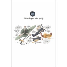 Sticker Ekspres Gökyüzünde Süzülen Planörler Çocuk Odası Duvar Sticker Seti