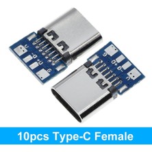 Bettyabecky 10 Adet USB 3.1 Tip-C Konnektör 12 24 Pin Dişi/erkek Soket Priz Adaptörü Lehim Teli ve Kablo 24 Pin Destek Kurulu (Yurt Dışından)