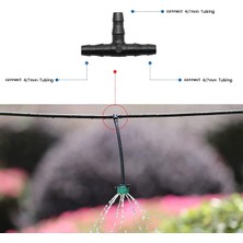 Bettyabecky Beerıs Damla Sulama Dikenli Konnektörler, Evrensel Dikenli Tee Bağlantı Parçaları 100 Adet, 1/4 Inç Damlama Borusuna Uygun (4/7mm Tee Boru) (Yurt Dışından)