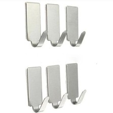 Kagen 6pcs Kendinden Yapışkanlı Ev Mutfak Duvar Kapı Paslanmaz Çelik Tutucu Kanca Askı (Yurt Dışından)