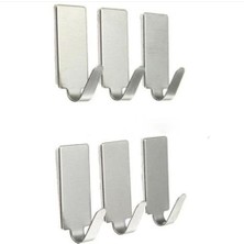 Kagen 6pcs Kendinden Yapışkanlı Ev Mutfak Duvar Kapı Paslanmaz Çelik Tutucu Kanca Askı (Yurt Dışından)