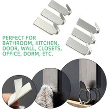 Kagen 6pcs Kendinden Yapışkanlı Ev Mutfak Duvar Kapı Paslanmaz Çelik Tutucu Kanca Askı (Yurt Dışından)
