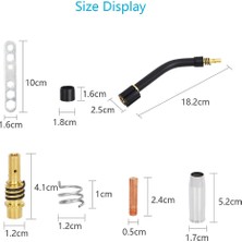 Kagen MB15 Nozullar Temas Uçları-12 x Akım Nozulu M6 0,8 mm 6 x Gaz Nozulu 2 x Nozul Tutucu 2 x Izolatör 1 x Anahtar 1 x Kuğu Boyun Kaynak Aleti 3 x Tespit Yayı-Gümüş ve Siyah (Yurt Dışından)