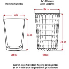 Bena Life Akrilik Aquamarin Tekli Kısa Bardak & Su Meşrubat Kahve Yanı Bardağı 400 ml ( Cam Değildir )