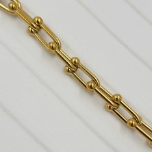Hena Çelik Gold Ince Tiffany Bileklik