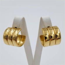 Hena Çelik Gold 3'lü Model Küpe