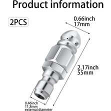 Kagen Paslanmaz Çelik Sabit Kanalizasyon Nozulu-2 x Basınçlı Yıkama Kanalizasyon Jetter Nozulları-Gümüş (Yurt Dışından)