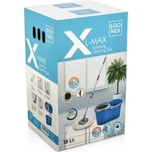 Egonex Xl-Max Mop Döner Başlıklı Temizlik Seti- Kova Mop Seti 18 Lt