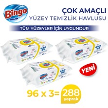 Bingo Pratik Yüzey Temizlik Havlusu Limon Kokulu 96X3 (288 Yaprak)