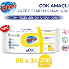 Bingo Pratik Yüzey Temizlik Havlusu Limon Kokulu 96X3 (288 Yaprak)