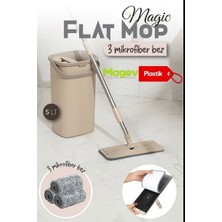 Magev Plastik Tablet Mop Paspas 3 Adet Mikrofiber Bez Hediye Mop Paspas Seti