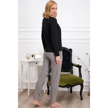 Nikshop Pierre Cardin 8766-S Kadın Uzun Kol Pijama Takımı