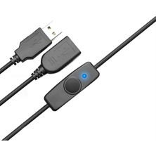 Huizongxu Srıwen Data Sync USB 2.0 Genişletici Kablo USB Uzatma Kablosu Açık Kapalı Anahtarı ile LED Göstergesi Pc Dizüstü USB Fan LED Lamba (Yurt Dışından)