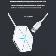 Huizongxu Adet Usb2.0 Hub Splitter ile Tf Sd Kart Okuyucu Otg Rgb Göstergesi Telefon Şarj Cihazı Bilgisayar Genişletici Altıgen Splitter (Yurt Dışından)